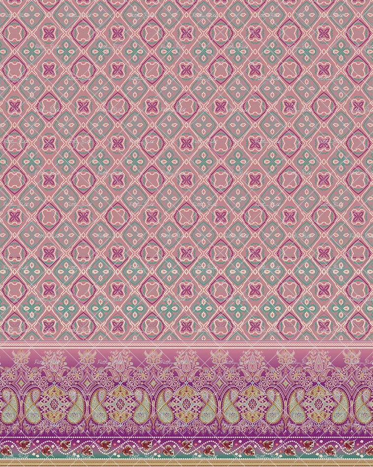 Intricate Geometric Paisley Floral Textile Design - Seamless Pattern ...