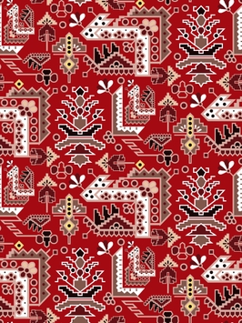 Geometric Tribal Floral Repeat Pattern in Burgundy | Seamless Pattern ...