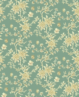 Vintage Floral and Butterfly Botanical Pattern in Teal - Seamless ...